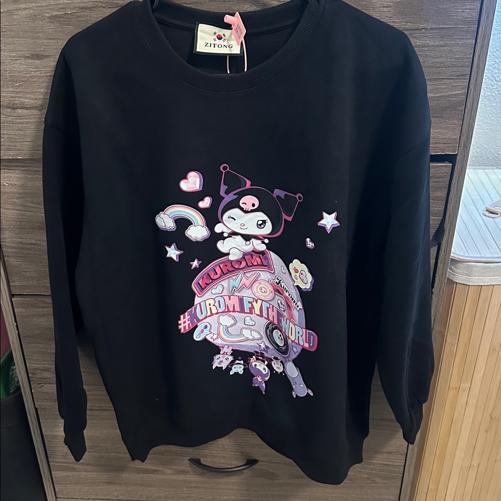 Black Kuromi Graphic Sweatshirt oversized